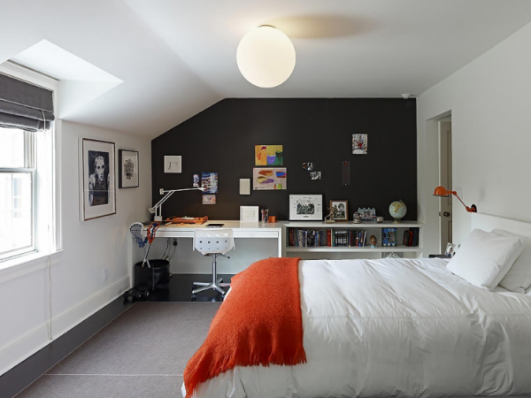 Dinding dengan warna hitam dan putih kontras